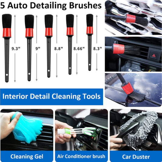 33-Piece Car Vacuum Cleaner Wash & Detailing Cleaning Brush Set