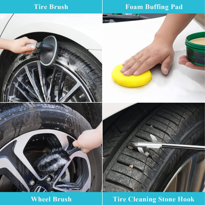 33-Piece Car Vacuum Cleaner Wash & Detailing Cleaning Brush Set