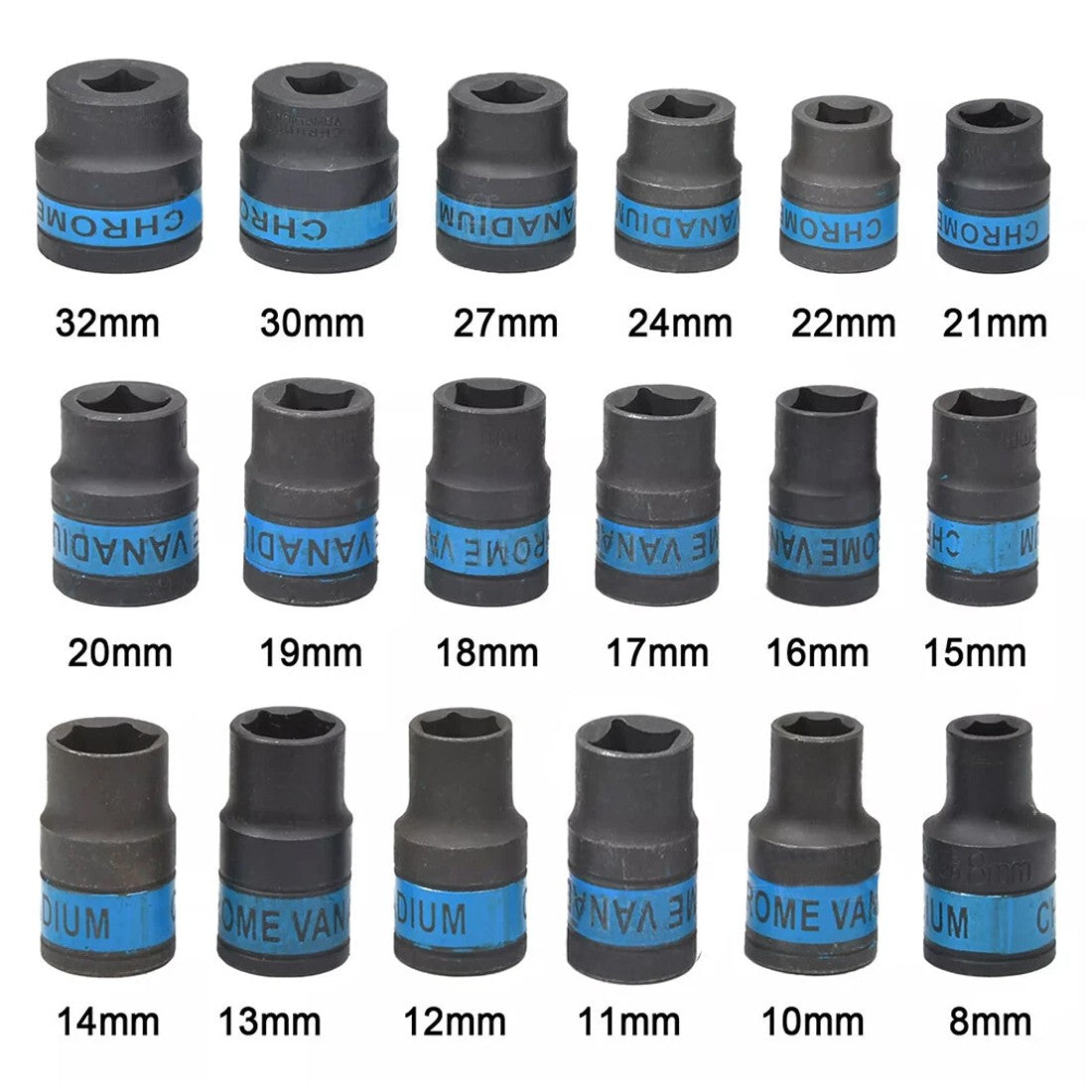 Heavy Duty 1&2 Ratchet Wrench Socket Set 8-32mm Metric Extension Bar Metal Case